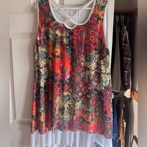 Floral Sleeveless Top - Multicolor